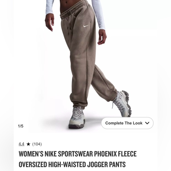 Nike Pants - Women’s Nike - Phoenix Fleece Oversized High waisted Jogger Pants - Mink Brown